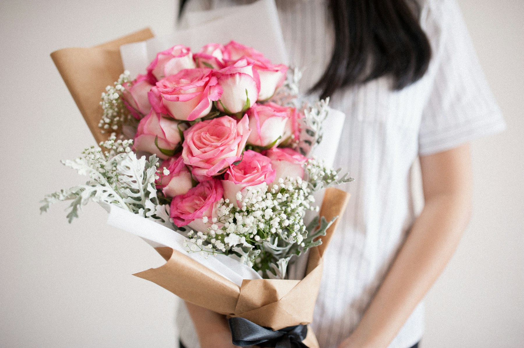 Fresh pink rose bouquet